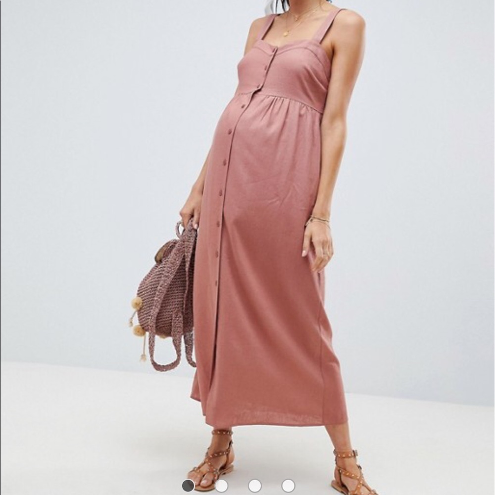 ASOS Maternity linen button through maxi dress